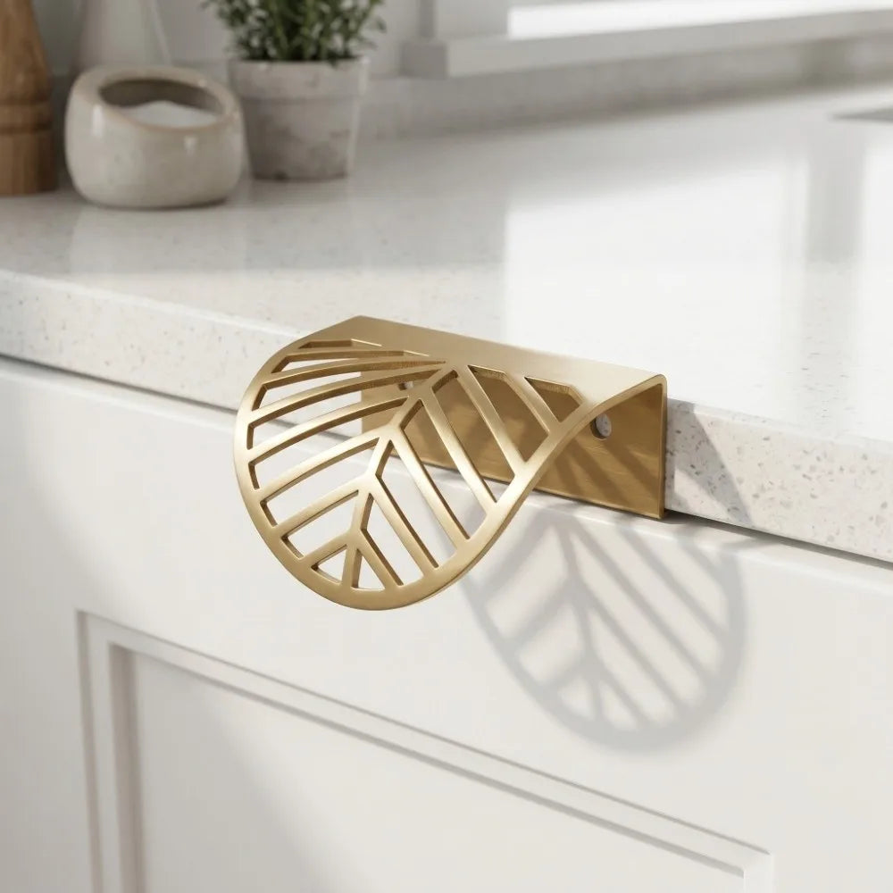 4pcs Gold Leaf Cabinet Pulls – Zinc Alloy Drawer Knobs Cabinet Drawer Pulls Richie's
