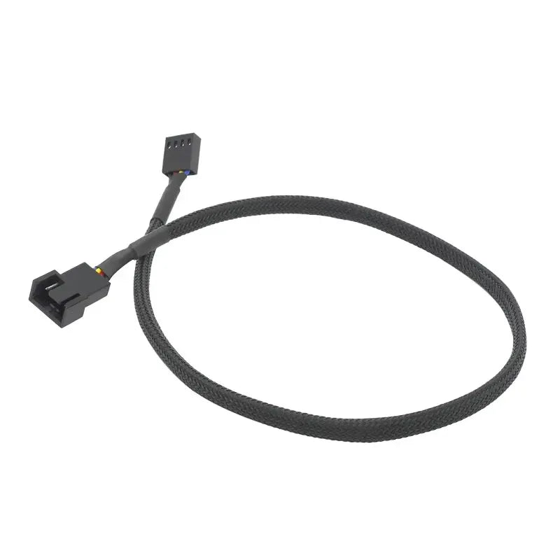 4-Pin PWM Fan Extension Cable 1-to-1 Splitter Black Sleeved Fan Extension Cable Richie's