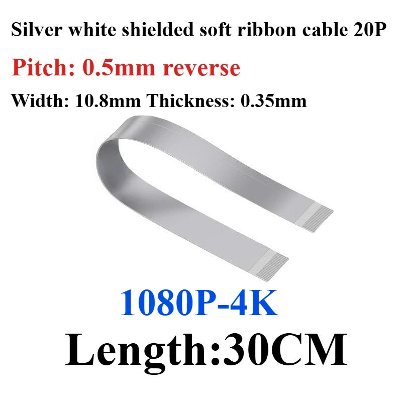 Raspberry Pi 4 Micro HDMI FFC Flat Cable 90° 20-Pin FPV HDMI FFC Cable Richie's FFC-30CM