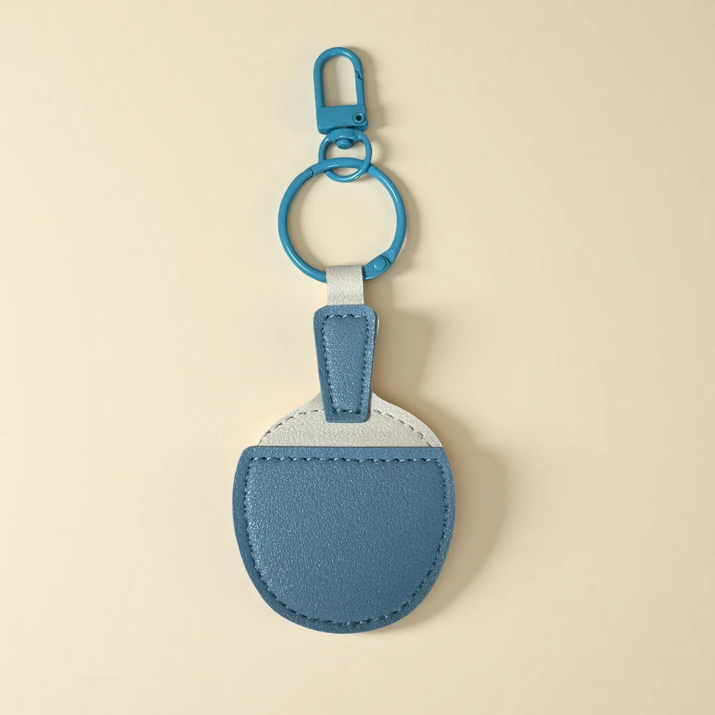 Ping-Pong Racket Keychain PU Leather Table Tennis Bag Pendant Sports Keychain Pendant Richie's Sky Blue 14.5x5cm