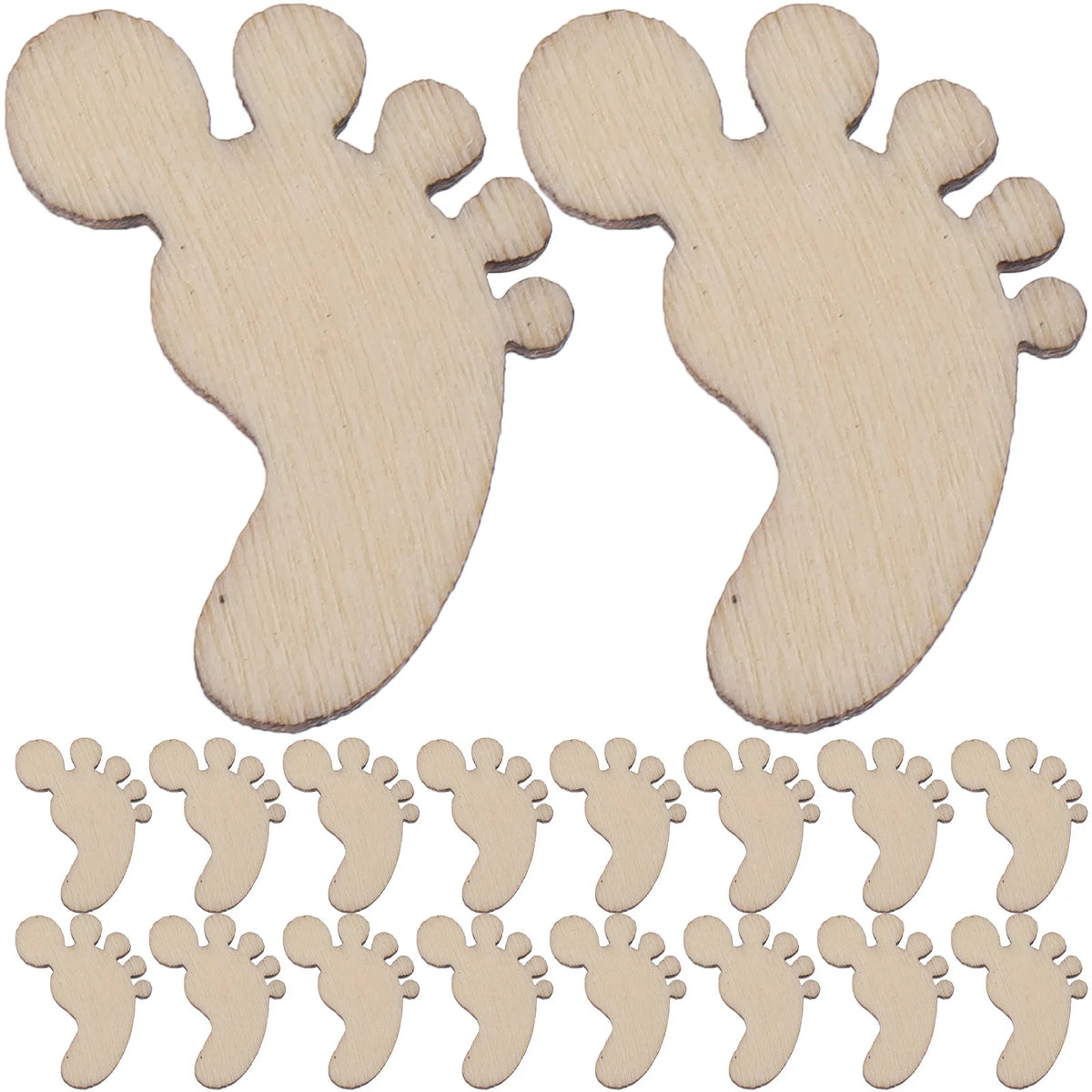 100Pcs Footprint Wood Cutouts – DIY Craft & Party Embellishments Wood Craft Cutouts Richie's