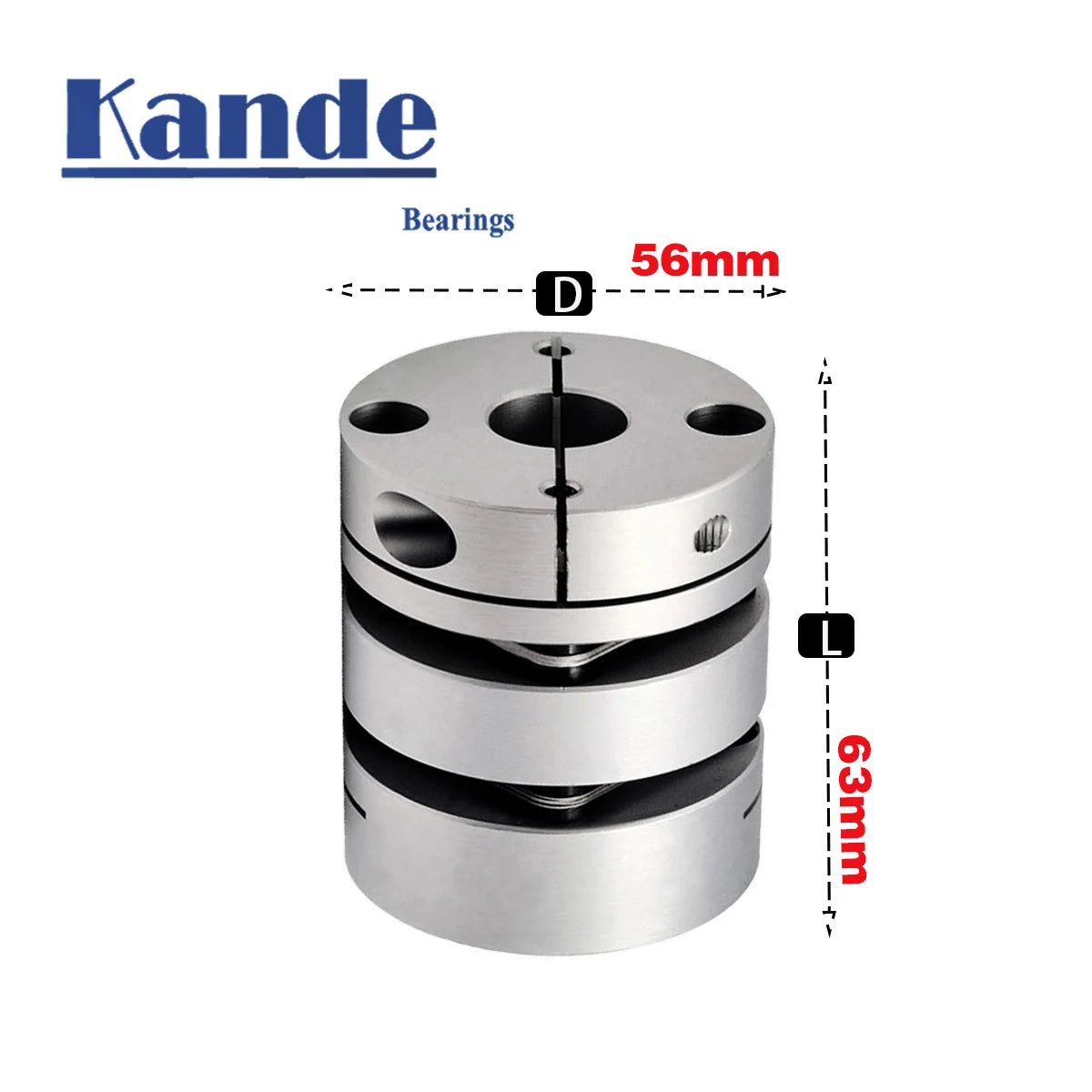 Double Diaphragm Disc Shaft Coupling D56L63 | 11–20mm Bore Shaft Coupling Richie's