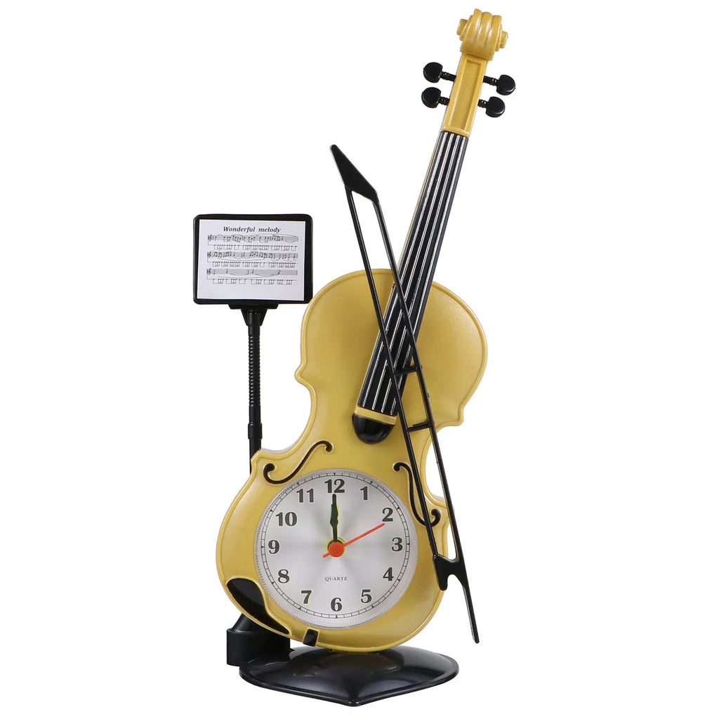 Violin Shaped Alarm Clock – Cute Novelty Bedside Desk Clock Novelty Alarm Clock Richie's