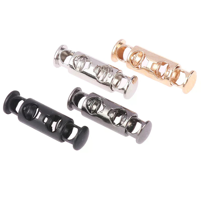 10Pcs Metal Spring Buckle Cord Lock Double Hole 26×8×5mm Cord Lock Buckle Richie's