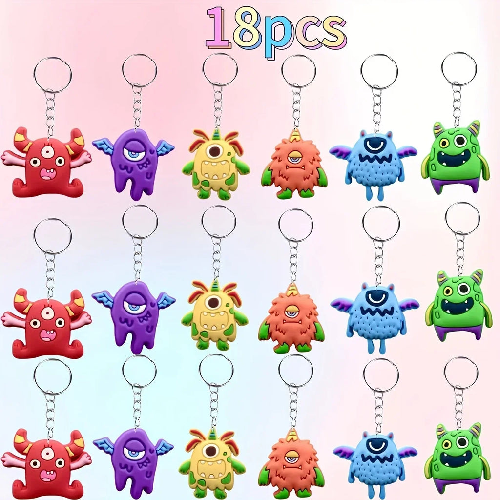 12 Pcs Cute Monster Keychains – Backpack & Party Gift Set Keychain Set Richie's