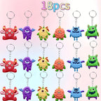 12 Pcs Cute Monster Keychains – Backpack & Party Gift Set Keychain Set Richie's
