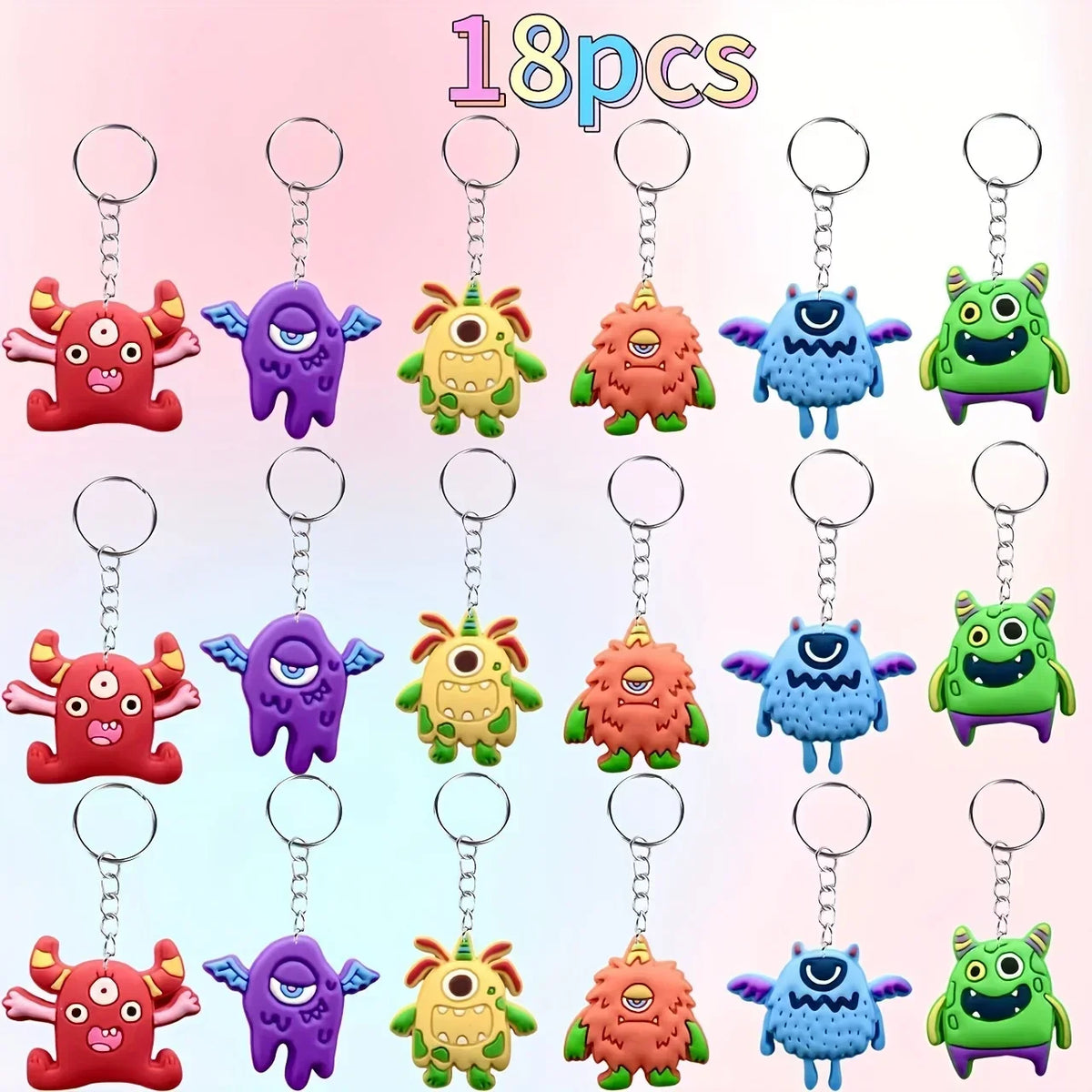 12 Pcs Cute Monster Keychains – Backpack & Party Gift Set Keychain Set Richie's