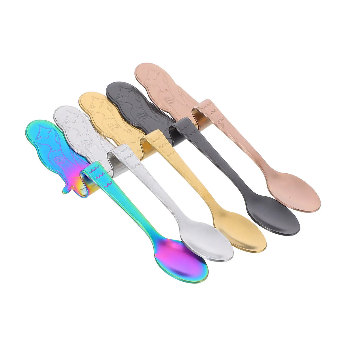 5-Piece Mermaid Handle Stainless Steel Coffee Spoon Set Decorative Spoon Set Richie's