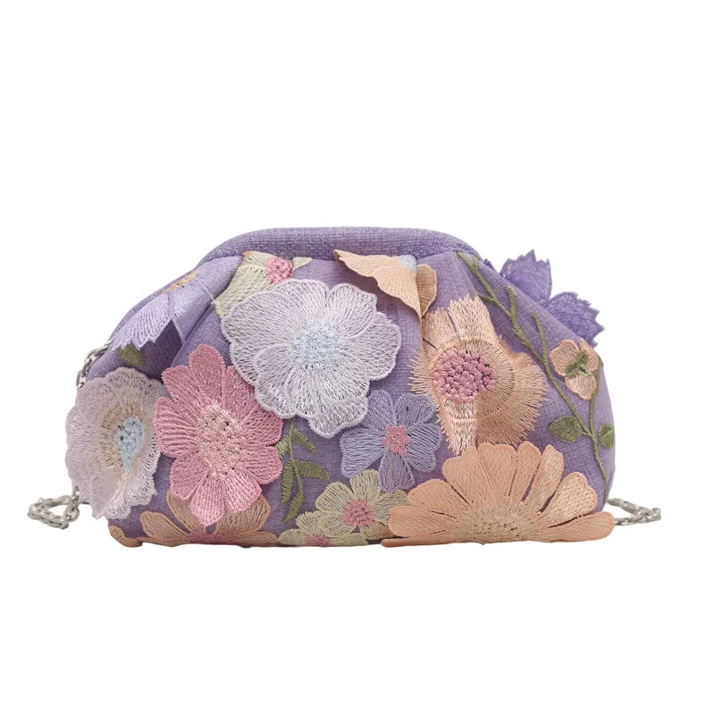 Women's Sequin Evening Clutch Bag – Floral Wristlet Purse Evening Clutch Bag Richie's Purple