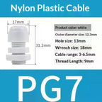 10Pcs IP68 Waterproof Cable Gland PG7 PG9 Nylon Connector Cable Gland Connector Richie's