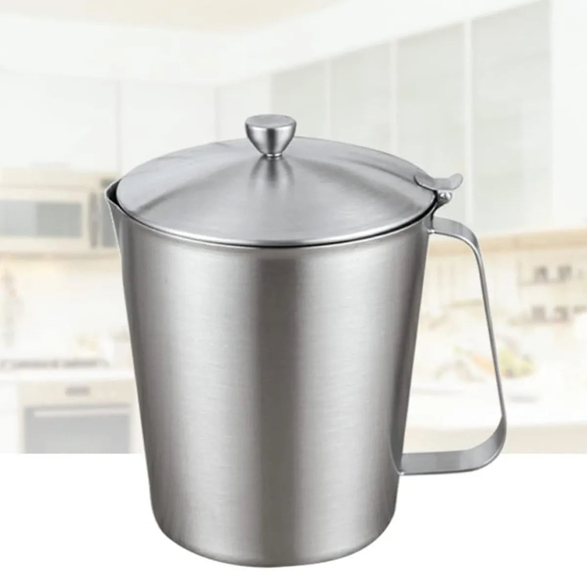 Stainless Steel 1000ml Measuring Pitcher with Lid | Latte Art Measuring Pitcher Richie's Default Title