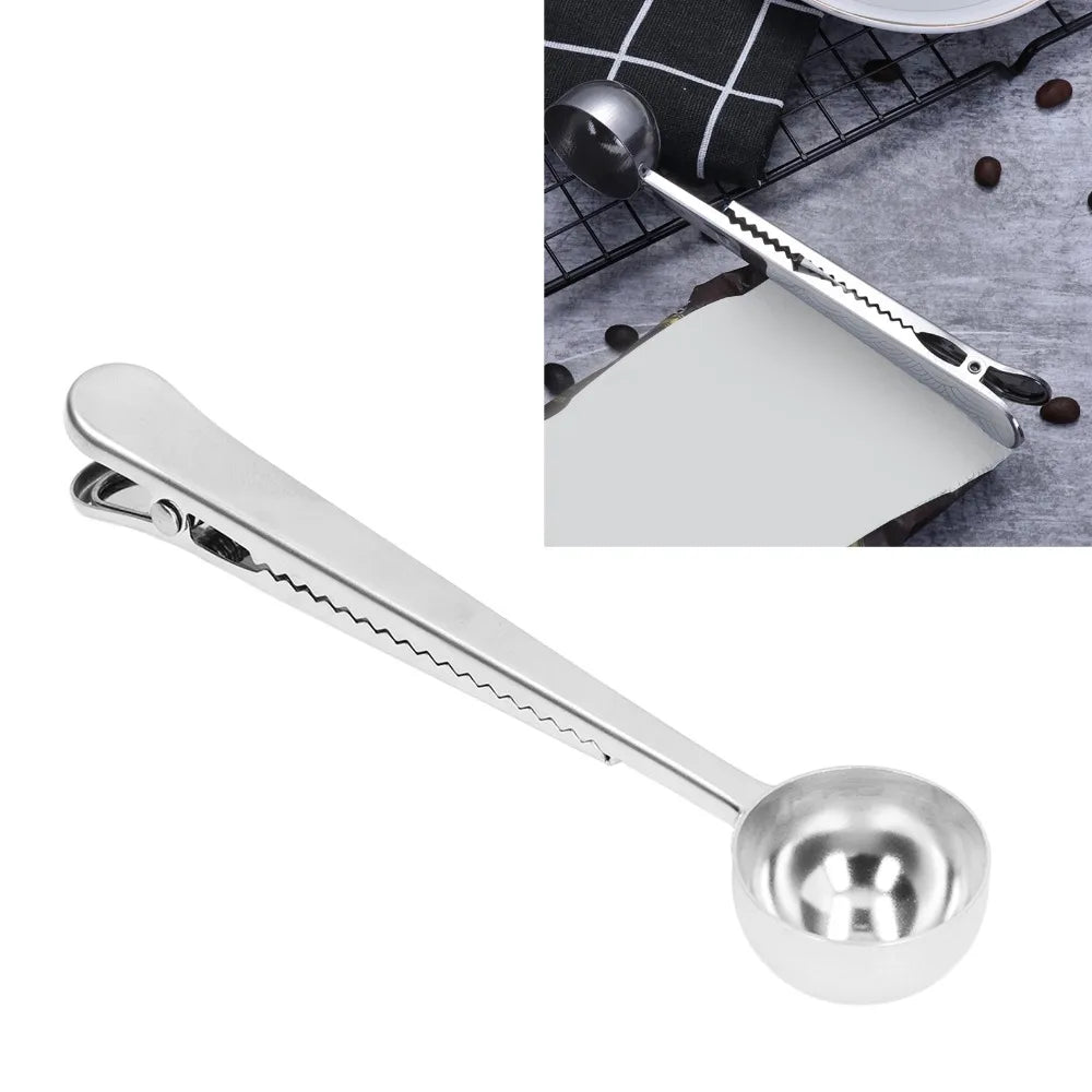 2-in-1 Stainless Steel Coffee Scoop & Bag Clip – 1 Tbsp Coffee Measuring Scoop Richie's