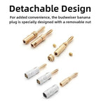 Gold-Plated Brass 4mm Banana Plugs Solderless Speaker Connectors Speaker Banana Plugs Richie's