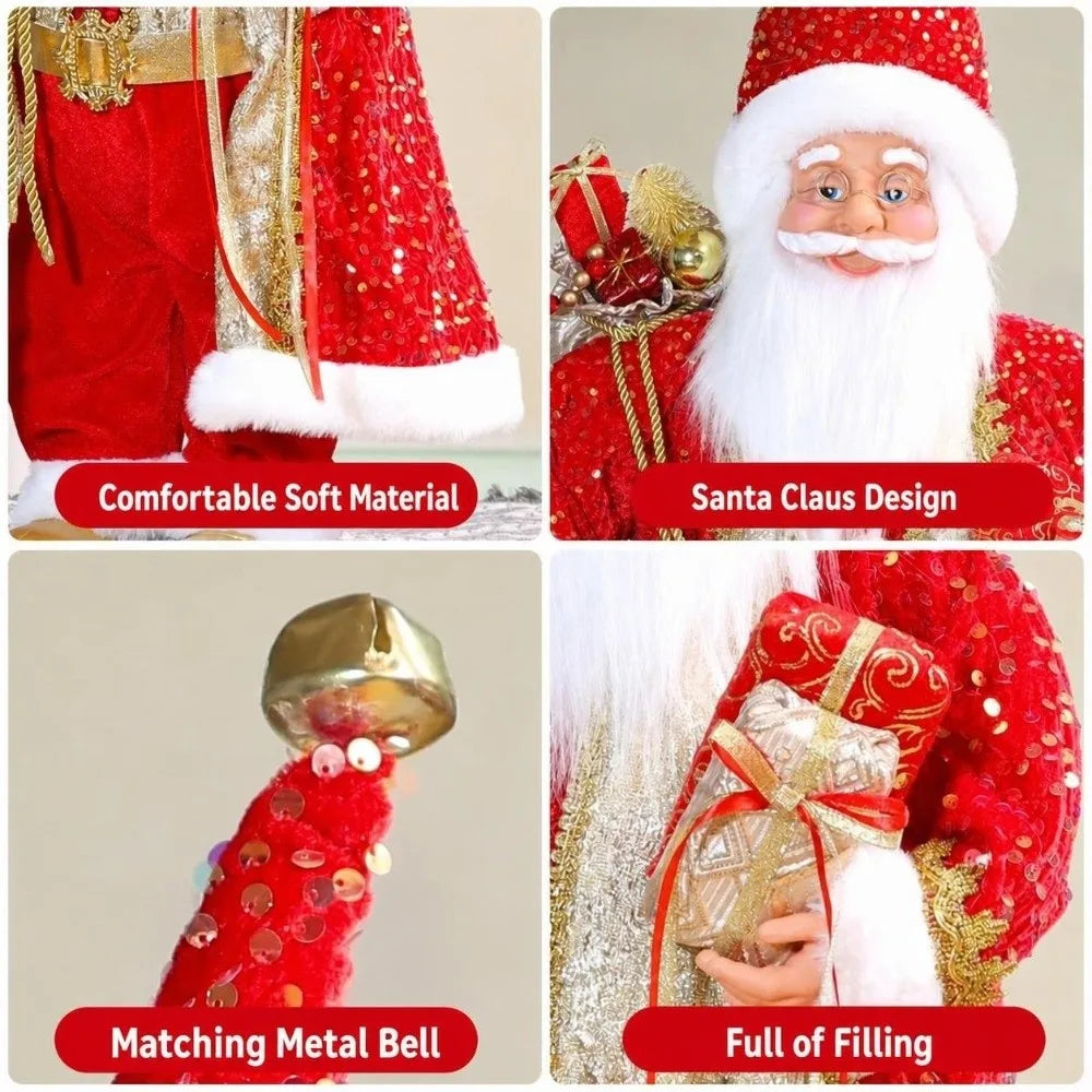 Christmas Santa Claus Standing Figurine – Mantel Shelf Décor Christmas Figurine Richie's