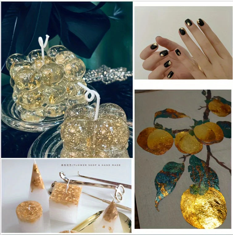 100pcs Gold Leaf Foil Paper for Scrapbooking & Home Decor Foil Craft Paper Richie's