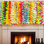 70 Pcs Hawaiian Luau Leis Set – Hibiscus Flowers & Tropical Leaves Party Decoration Set Richie's