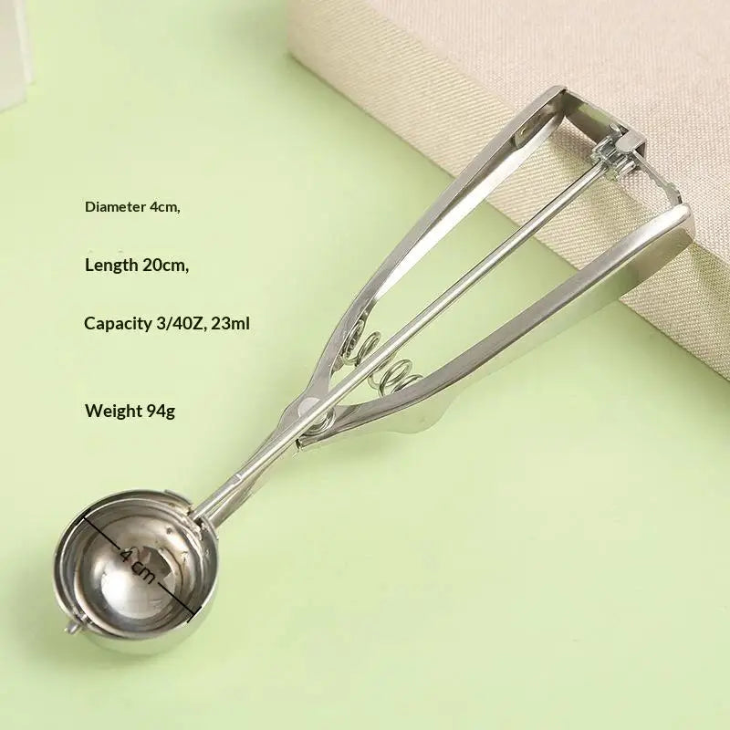 Stainless Steel Ice Cream Scoop Set – 3 Sizes, Spring Handle Ice Cream Scoop Set Richie's Diameter 40mm