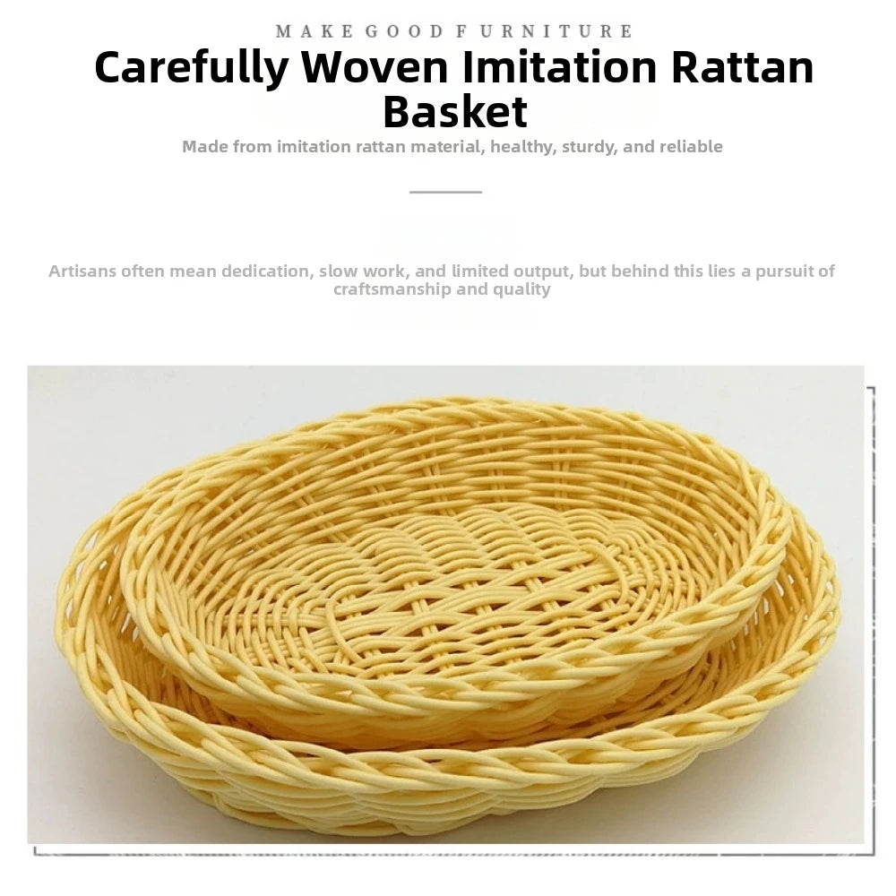 Wicker Woven Serving Basket – Bread, Fruit & Vegetable Tray Woven Serving Basket Richie's