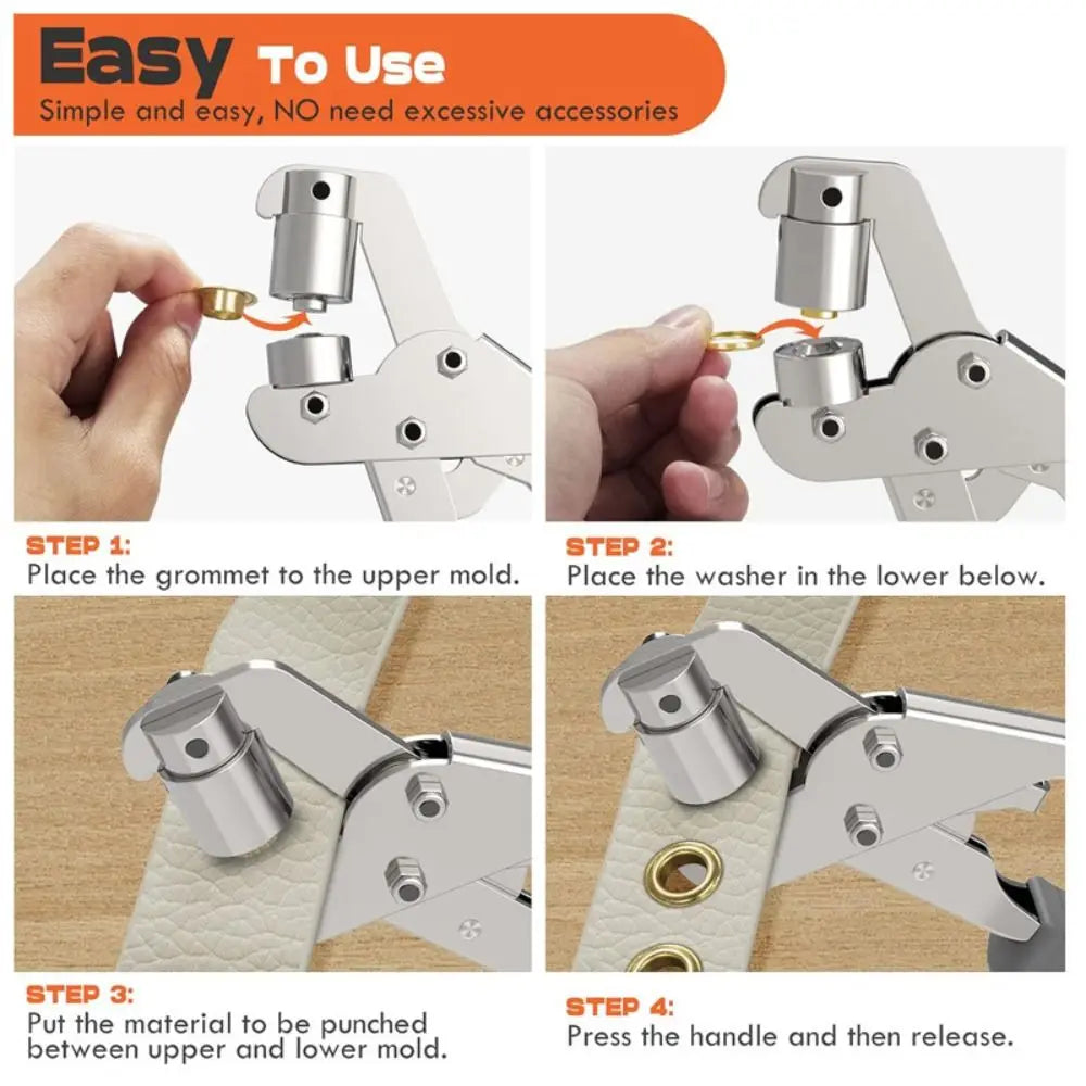 10mm Metal Eyelet Grommet Kit with Punch Pliers & 100 Eyelets Eyelet Grommet Kit Richie's