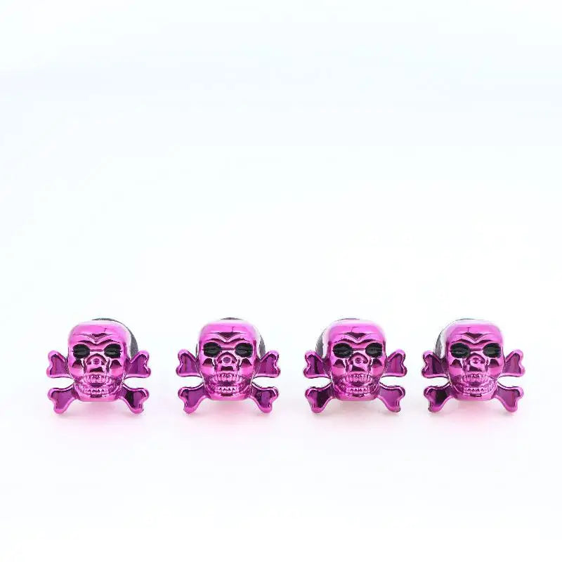 4Pcs 3D Skull License Plate Bolts for Cars & Motorcycles License Plate Fasteners Richie's Purple 4pcs