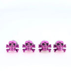 4Pcs 3D Skull License Plate Bolts for Cars & Motorcycles License Plate Fasteners Richie's Purple 4pcs