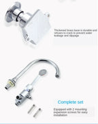 Brass Foot-Operated Faucet – Hands-Free Single Cold Basin Tap Foot-Operated Faucet Richie's