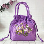 Women Embroidery Flower Cosmetic Bag – Ethnic Mini Purse & Pouch Cosmetic Pouch Richie's Lavender