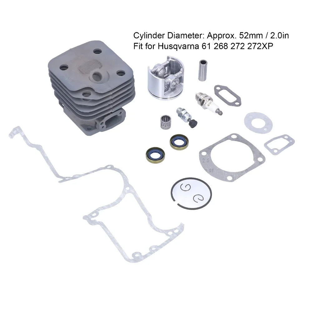 52mm Cylinder Piston Rebuild Kit for Husqvarna 61 268 272 272XP Chainsaw Rebuild Kit Richie's