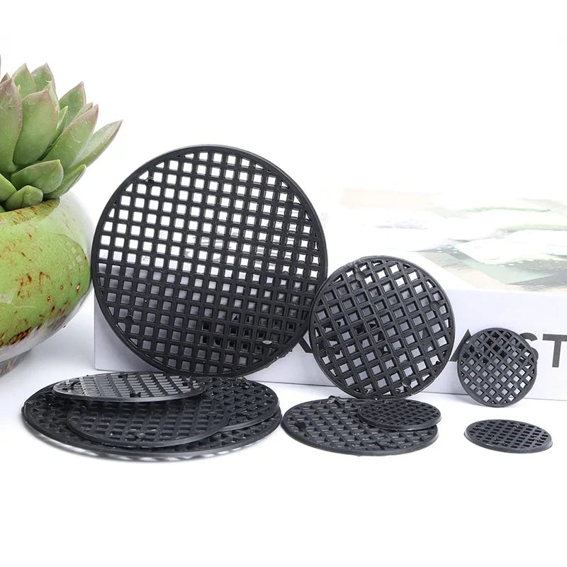 100Pcs Round Pot Drainage Mesh Pads | Bonsai Bottom Grid Screens Pot Drainage Mesh Richie's