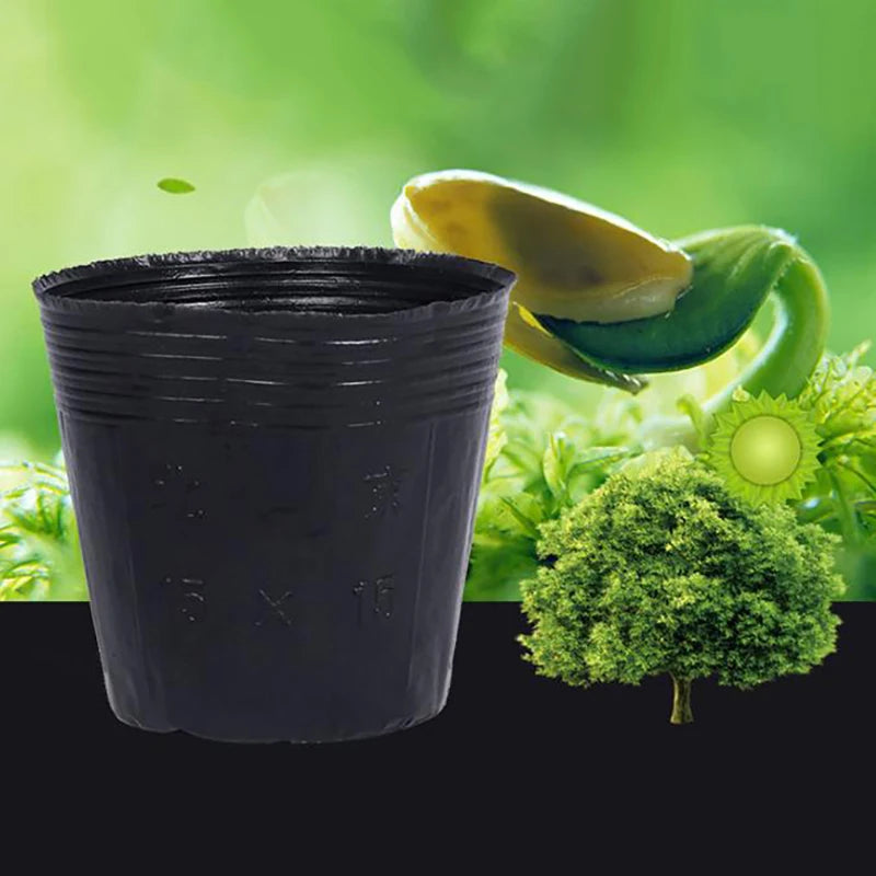 100 Pcs Plastic Seedling Nursery Pots & Plant Starter Cups Seedling Nursery Pots Richie's