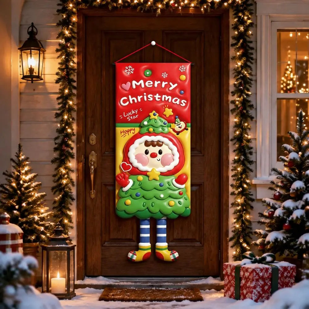 3D Santa Claus Christmas Door Hanging Banner | Holiday Decor Christmas Door Banner Richie's