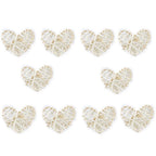 10PCS Rattan Ball Star Heart Moon Fish Xmas Tree Ornaments Christmas Ornaments Richie's 7cm heart-white