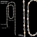 1.8M Acrylic Bead Garland – Crystal & Pearl Christmas Strand Christmas Bead Garland Richie's Style 1