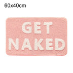 Funny Get Naked Bath Mat – Pink Non-Slip Plush Bathroom Rug Bath Mat Rug Richie's 60x40cm