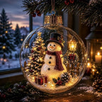 Light-Up Acrylic Christmas Ball Ornament 8CM Santa Claus Christmas Ball Ornament Richie's Style-2