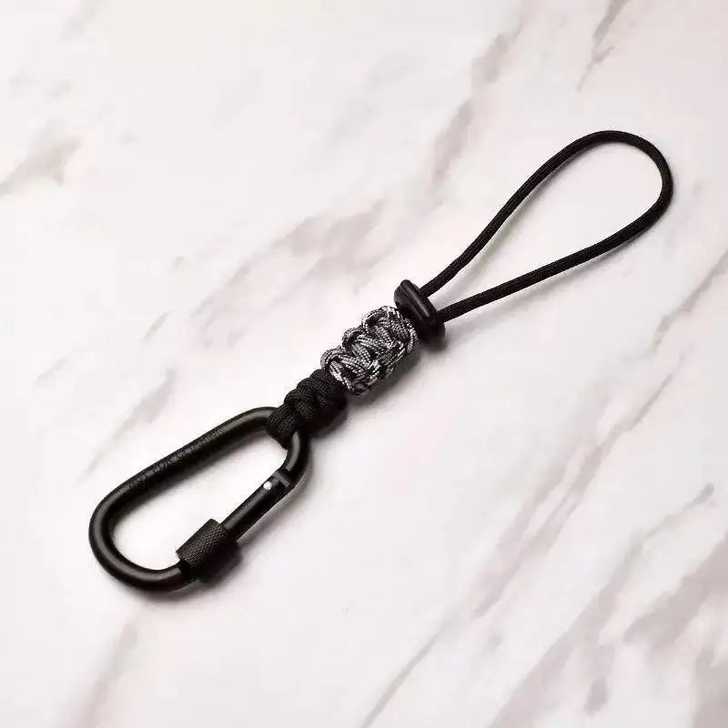 Woven Cord Water Bottle Hanger Clip for Hiking & Camping Bottle Hanger Clip Richie's Black
