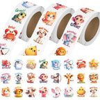 1500 Pcs Animal Stickers 3 Rolls 24 Designs – Craft & School Animal Sticker Set Richie's 3rolls