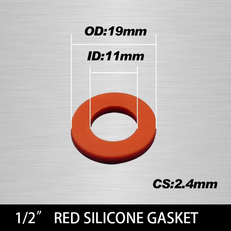 Rubber Silicone PTFE Flat Gasket Sealing Rings 1/2" 3/4" 1" Pipe Gasket Washer Richie's RSilicon (11X19X2.4) 20pcs Bag