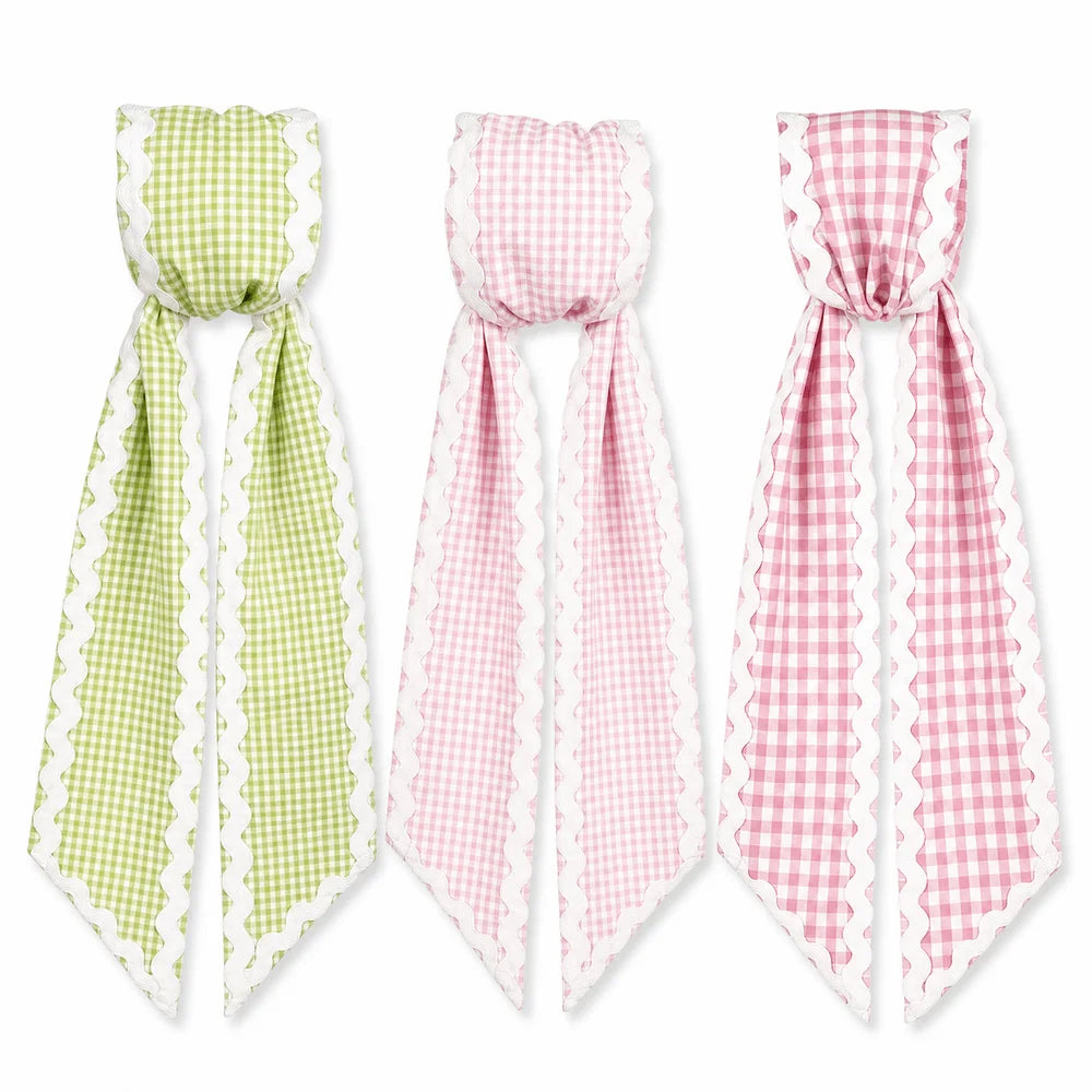 Cloth Wreath Sash Ric Rac Gingham Trim – Basket & Door Décor Decorative Sash Richie's