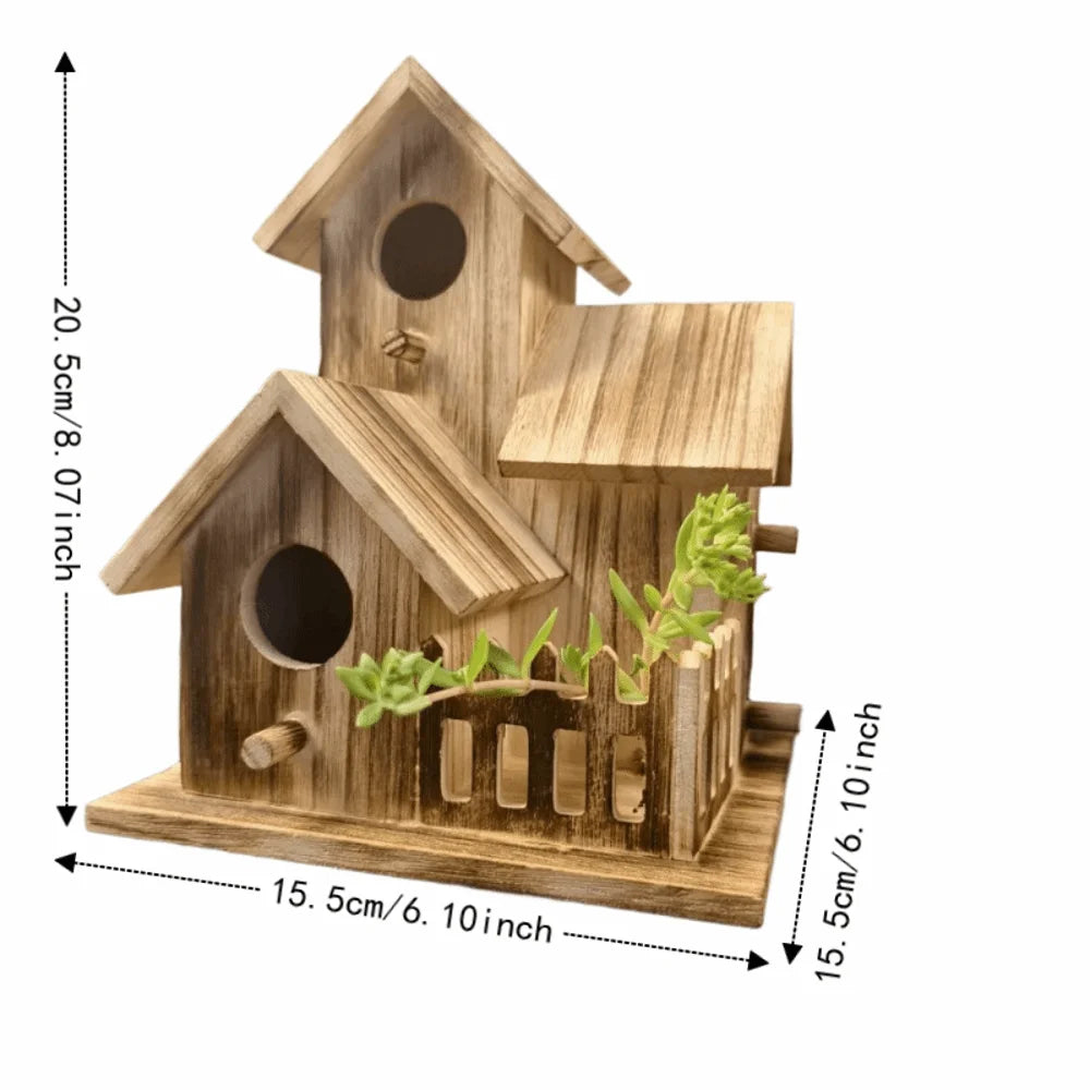 Wooden Birdhouse Outdoor Nesting Box | Platane Wood Garden Outdoor Birdhouse Richie's