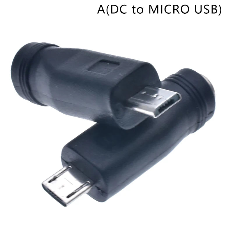 USB-C / Micro USB to DC 5.5x2.1mm Power Adapter 5V USB Power Adapter Richie's A-1pc