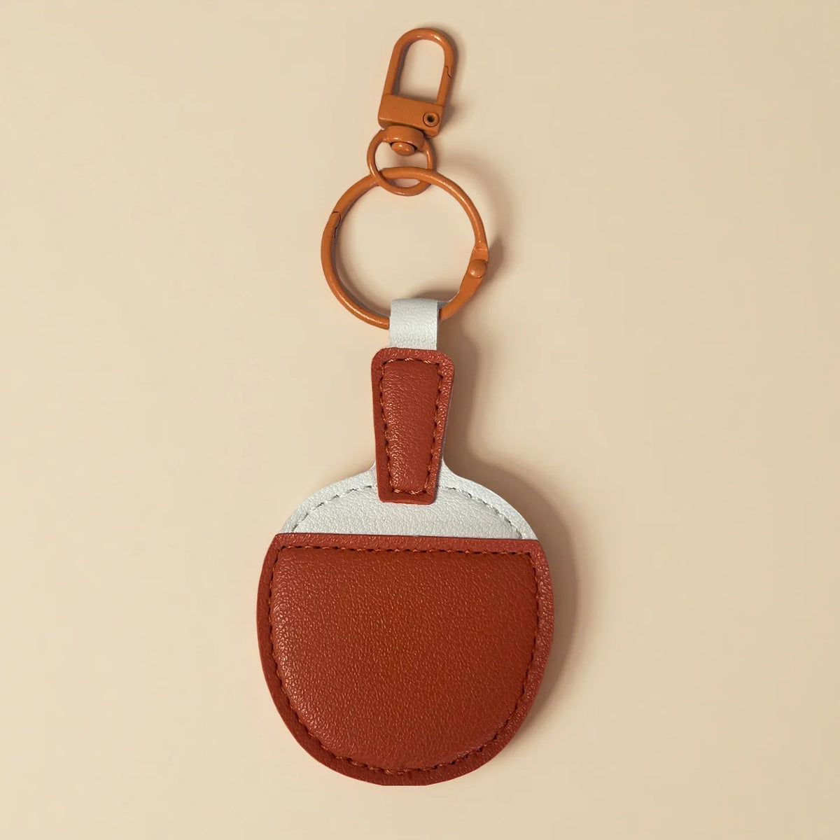 Ping-Pong Racket Keychain PU Leather Table Tennis Bag Pendant Sports Keychain Pendant Richie's orange 14.5x5cm