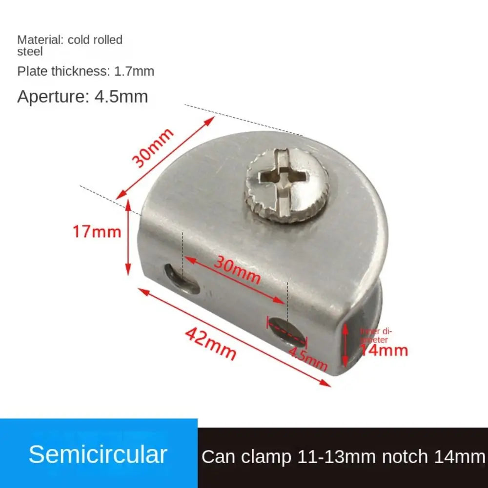 Aluminum Alloy Angle Corner Bracket L T Cross Glass Clip Corner Bracket Richie's -11-13mmhalf round