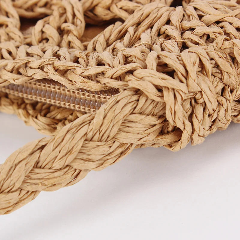 Handmade Woven Rattan Round Crossbody Bag – Boho Beach Bag Rattan Crossbody Bag Richie's