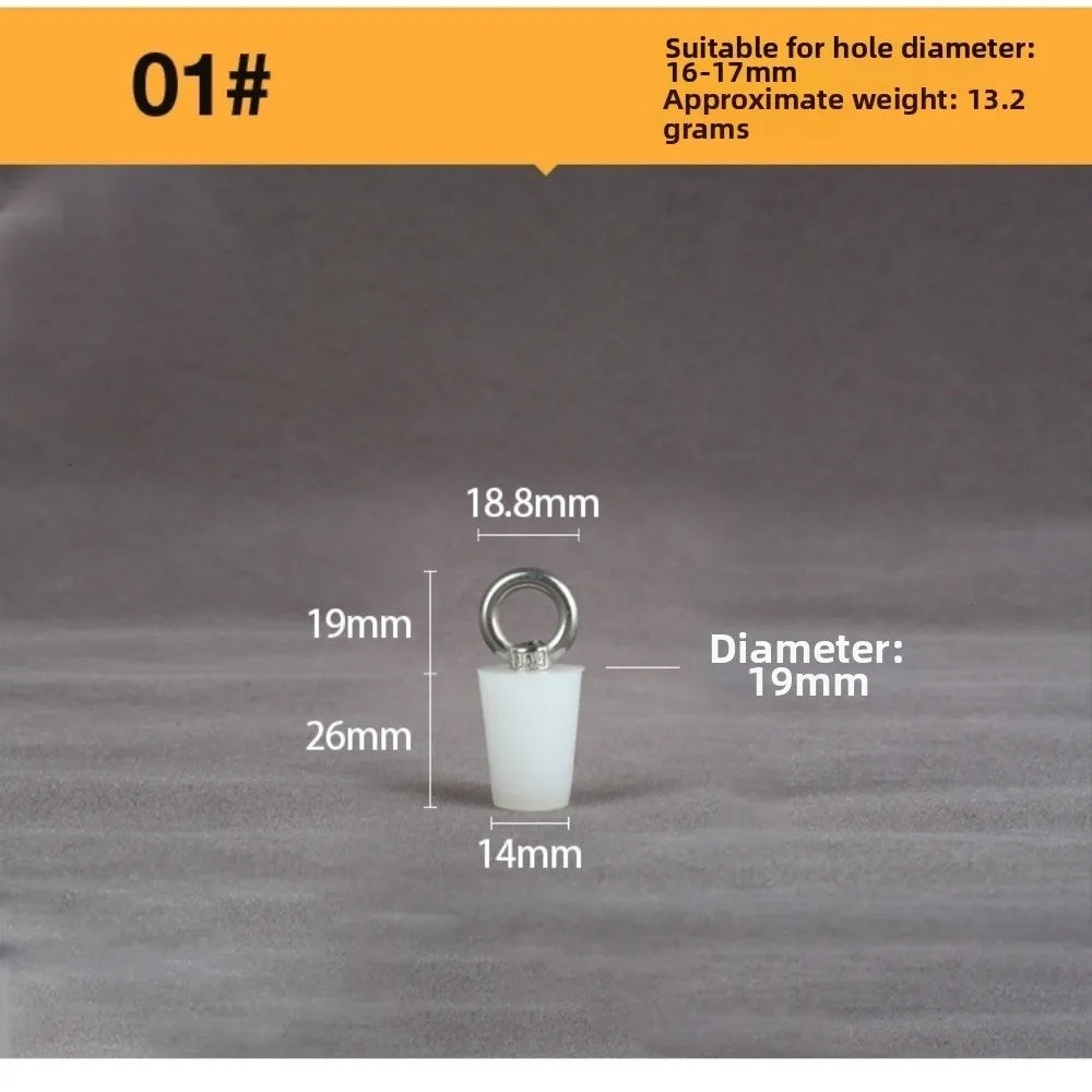 Tapered Silicone Stopper with Steel D-Ring | Universal Tube Plug Silicone Drain Stopper Richie's 01