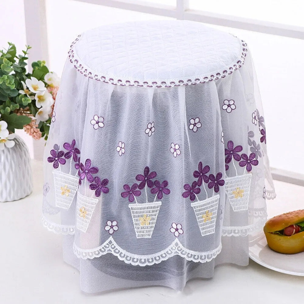 Pastoral Lace Embroidery Dust Cover for Air Fryer & Rice Cooker Appliance Dust Cover Richie's Floral basket-4