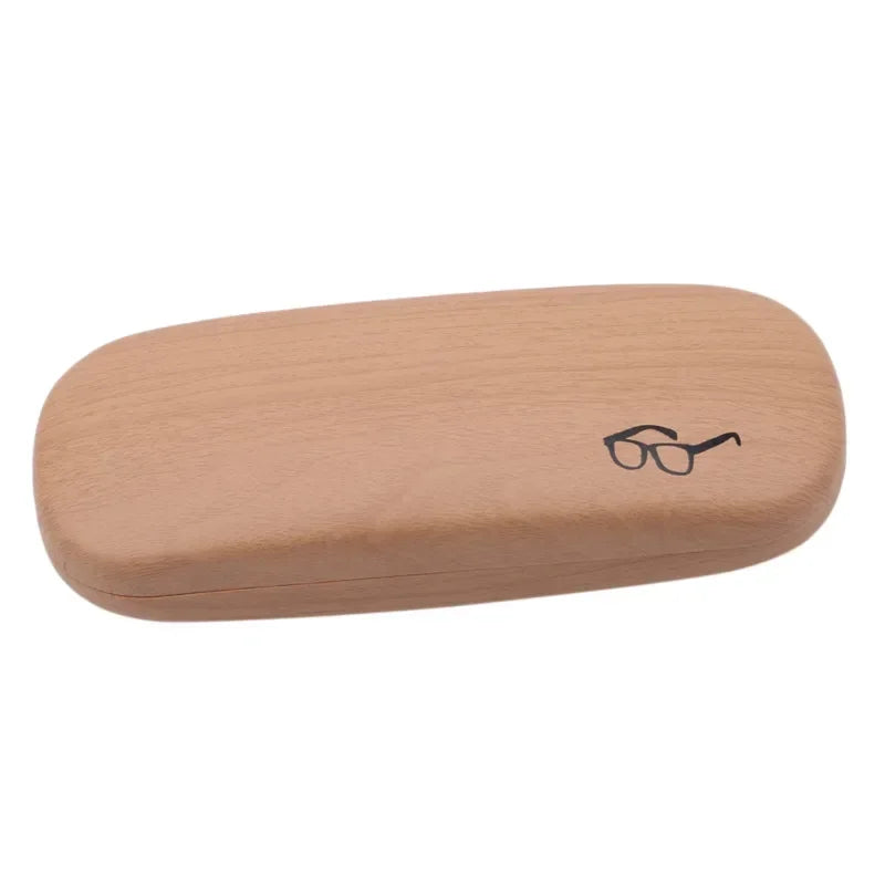 Wood Grain Hard Shell Glasses Case – PU Leather Eyeglass Box Eyeglass Case Richie's Wooden