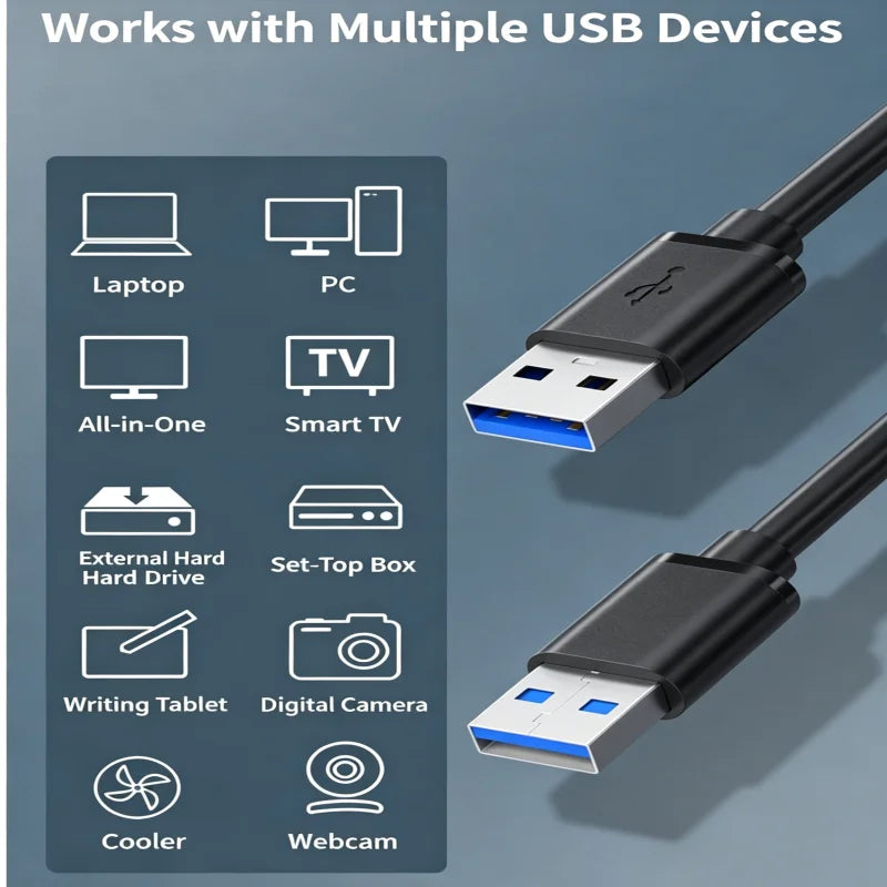 USB 3.0 Male to Male Cable 5Gbps – 1.5M Data Transfer Cord USB Data Cable Richie's