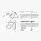Eachine TX02 Mini AIO FPV Camera 5.8GHz 40CH 200mW VTX RC Drone FPV Camera Transmitter Richie's