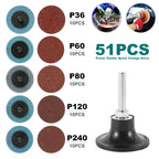 50Pcs Quick Change Sanding Discs 36–240 Grit | Aluminium Oxide Abrasive Sanding Discs Richie's